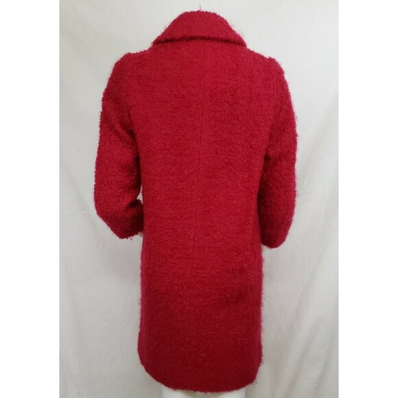 Vintage Jack Bloom Mohair Wool Boucle Coat Womens S Red Nubby Bracelet Sleeve - Picture 4 of 12